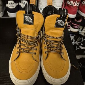 Vans Yellow and Black High-Top Skate Boots